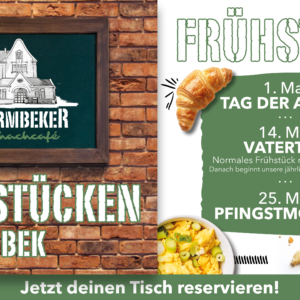 Frühstück im Barmbeker Schachcafé in Hamburg-Barmbek an den Feiertagen 1. Mai, Vatertag und Pfingstmontag von 9 bis 12 Uhr.